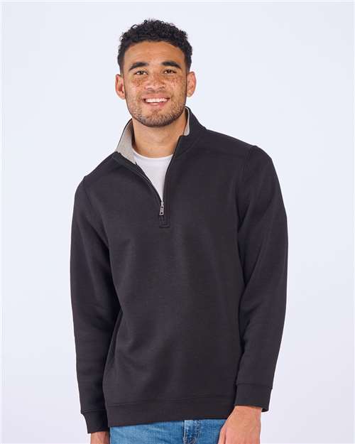 Unisex Fleece Quarter-Zip Pullover – On Model