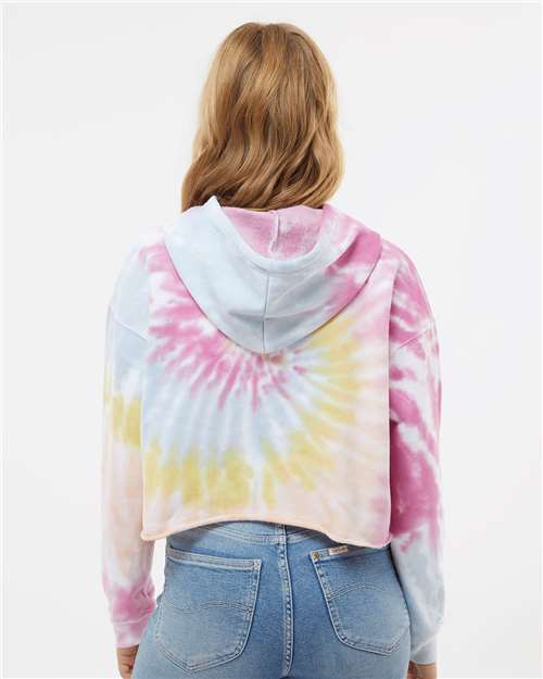 Women's Tie-Dyed Crop Hooded Sweatshirt – On Model – Back