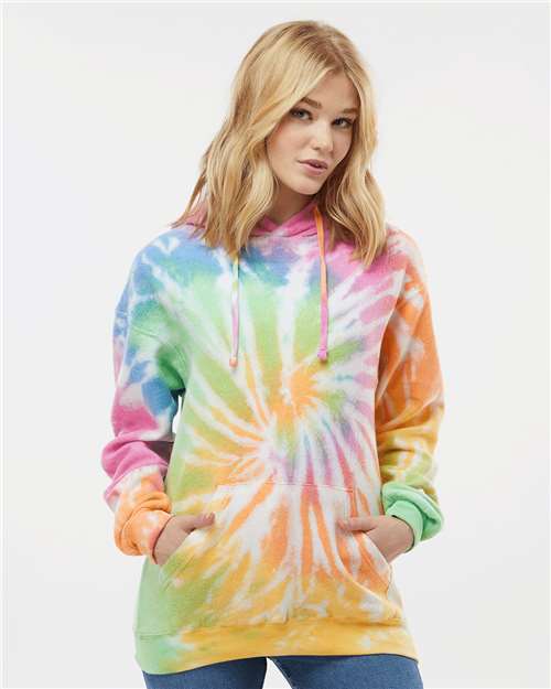 Unisex Tie-Dyed Cloud Inside-Out Fleece Hooded Sweatshirt