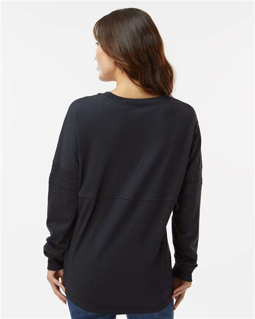 Women's Pom Pom Long Sleeve Jersey T-Shirt – On Model – Back