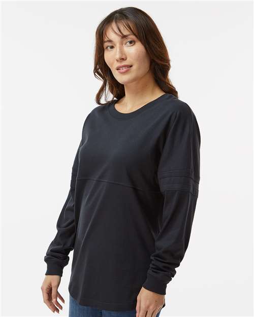Women's Pom Pom Long Sleeve Jersey T-Shirt – On Model – Side
