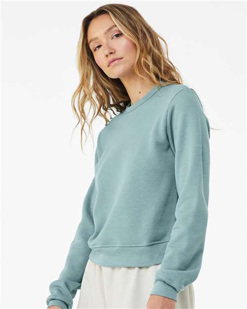 Women's Sponge Fleece Crewneck Sweatshirt – On Model – Side