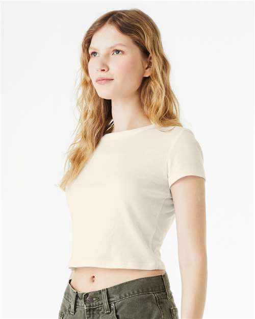 Women's Micro Rib Baby Tee – On Model – Side