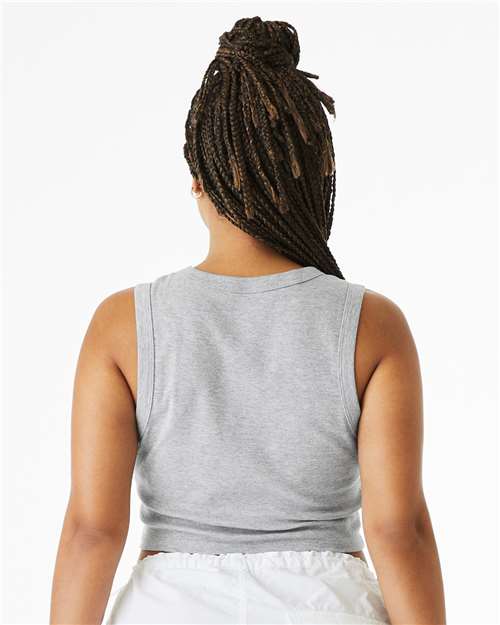 Women's Micro Rib Muscle Crop Tank – On Model – Back