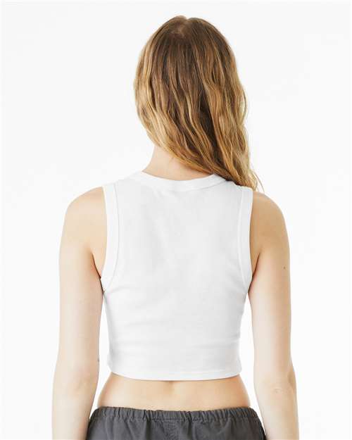 Women's Micro Rib Muscle Crop Tank – On Model – Back