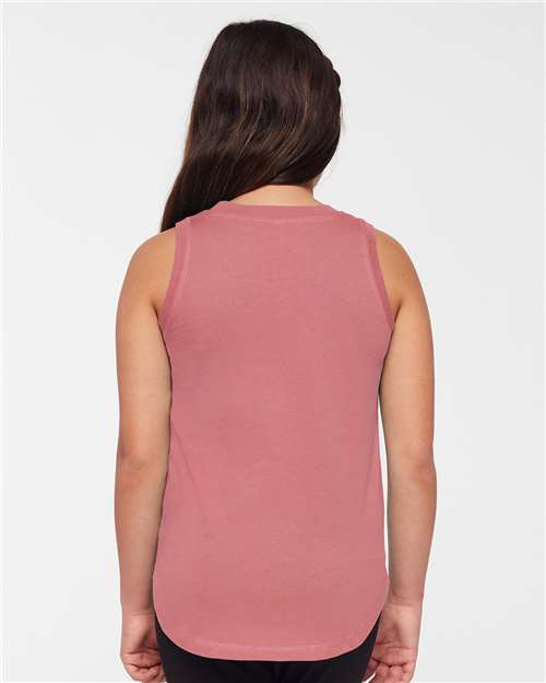 Girls' Relaxed Fine Jersey Tank – On Model – Back