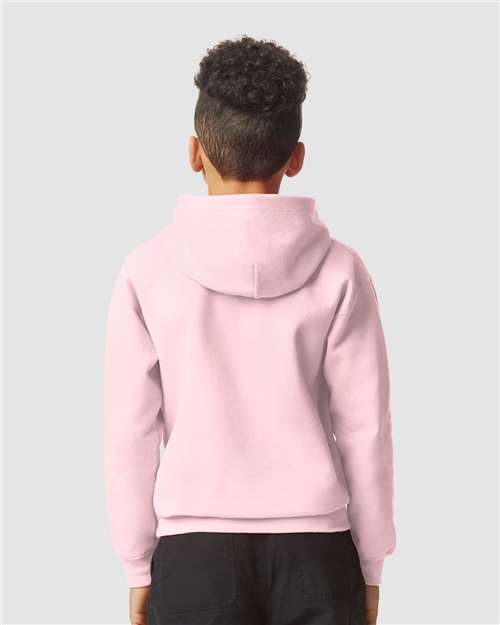 Youth Softstyle® Midweight Hooded Sweatshirt – On Model – Back