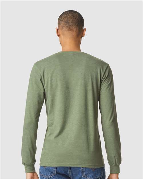Unisex Softstyle® CVC Long Sleeve T-Shirt – On Model – Back