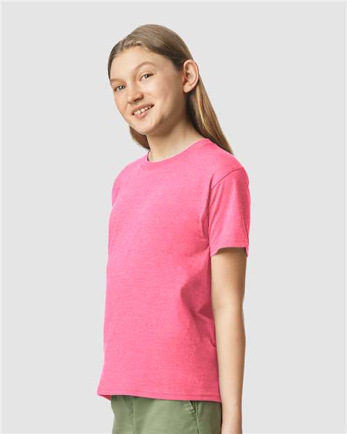 Youth Softstyle® CVC T-Shirt – On Model – Side