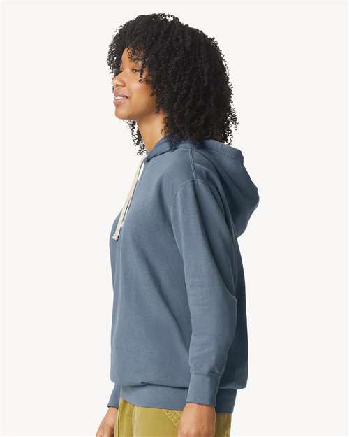Unisex Garment-Dyed Lightweight Hooded Sweatshirt – On Model – Side
