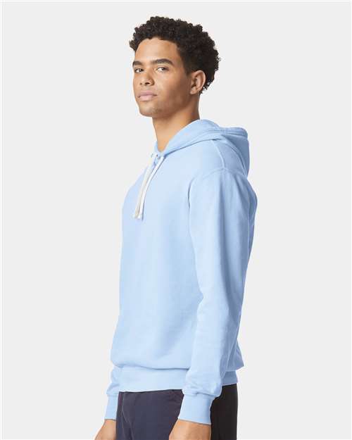 Unisex Garment-Dyed Lightweight Hooded Sweatshirt – On Model – Side