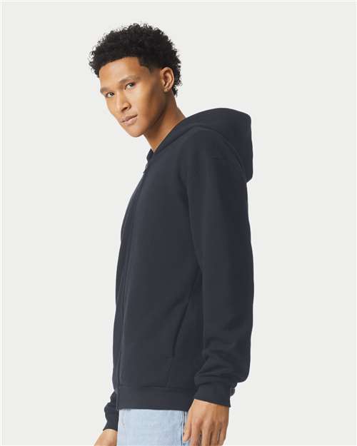 Unisex ReFlex Fleece Full-Zip Hoodie Sweatshirt – On Model – Side