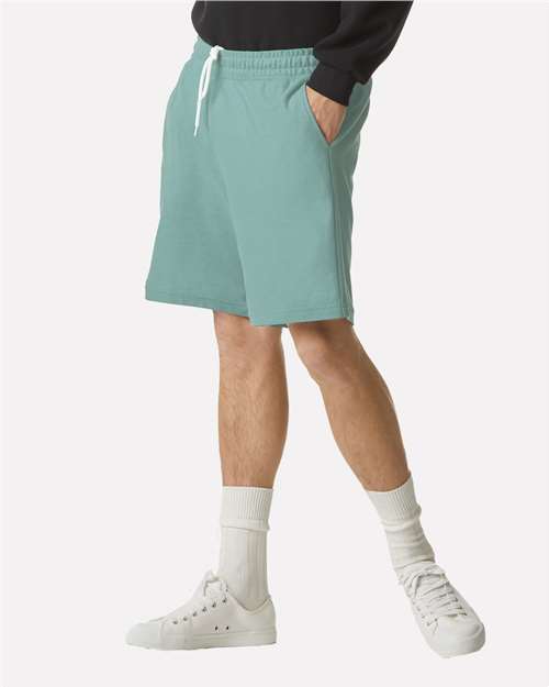 Unisex Pique Gym Shorts – On Model – Side