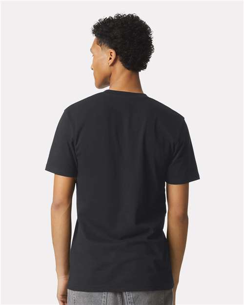 Unisex CVC Henley Tee – On Model – Back