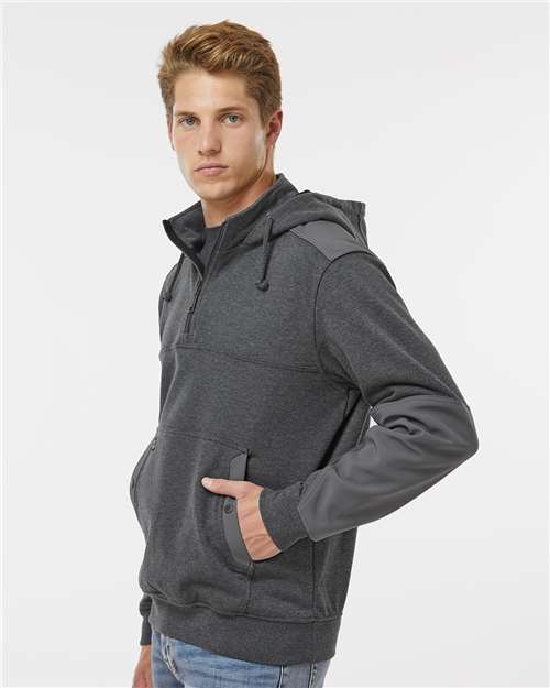 Men's Mission Quarter-Zip Hooded Pullover – On Model – Side