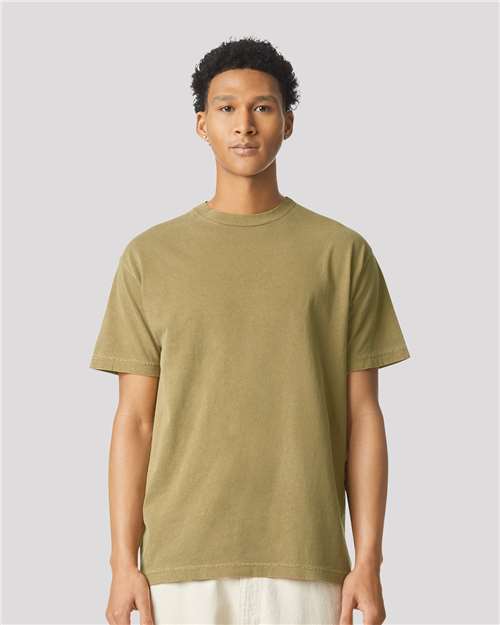 Unisex Heavyweight Cotton Garment-Dyed Tee – On Model