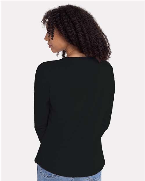 Women's Cotton Relaxed Long Sleeve T-Shirt – On Model – Back