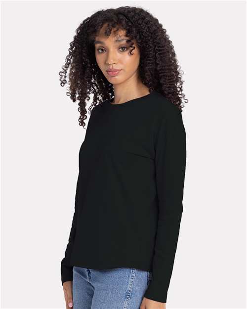 Women's Cotton Relaxed Long Sleeve T-Shirt – On Model – Side