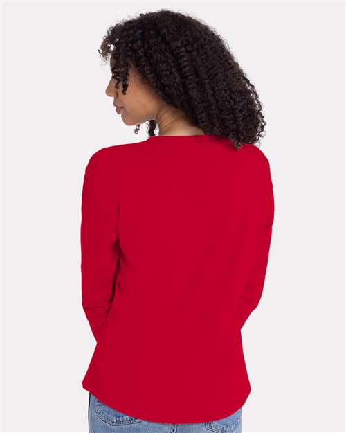 Women's Cotton Relaxed Long Sleeve Tee – On Model – Back