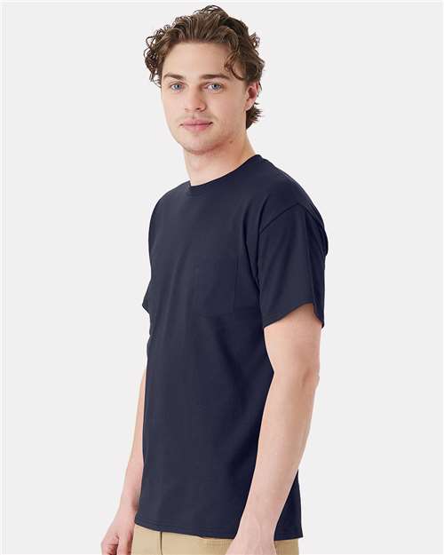 Unisex Essential-T Pocket T-Shirt – On Model – Side