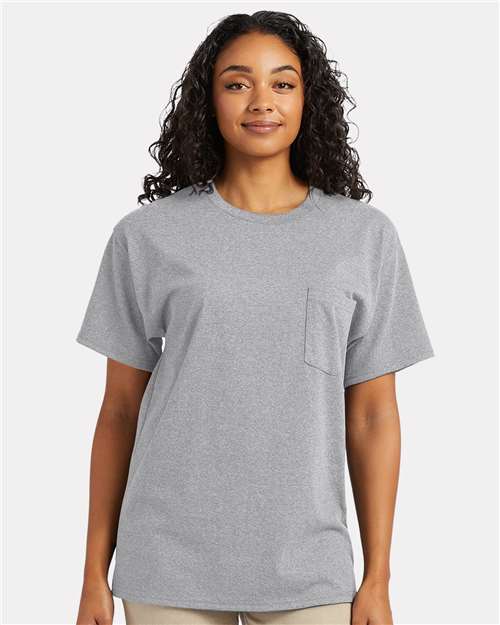 Unisex Essential-T Pocket T-Shirt – On Model