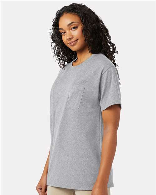 Unisex Essential-T Pocket T-Shirt – On Model – Side