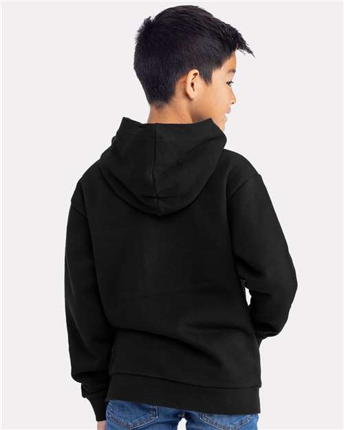 Youth Santa Barbara Fleece Hooded Sweatshirt – On Model – Back