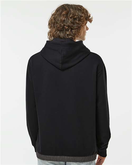 Unisex Mixed Media Hooded Sweatshirt – On Model – Back