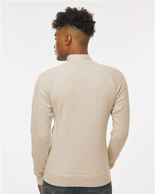 Men's Triblend Quarter-Zip Sweatshirt – On Model – Back