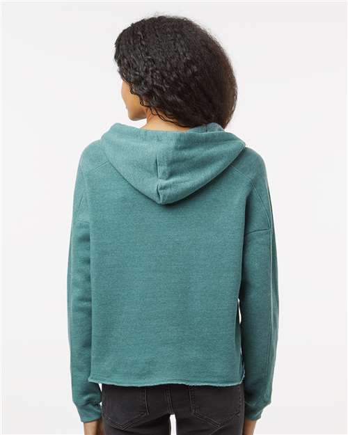 Women's Angel Fleece Crop Hooded Sweatshirt – On Model – Back