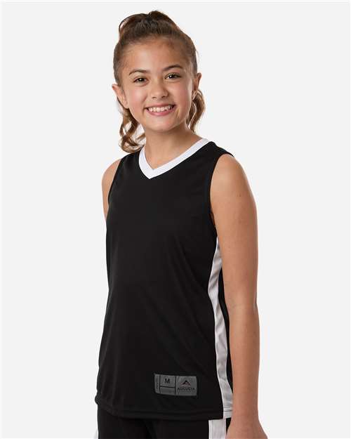 Youth Match-Up Basketball Jersey – On Model – Side
