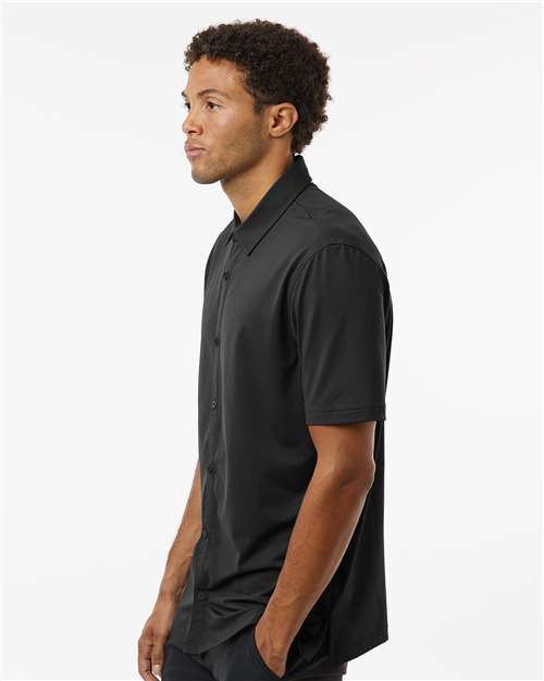 Men's Full Button Down Short Sleeve Shirt – On Model – Side