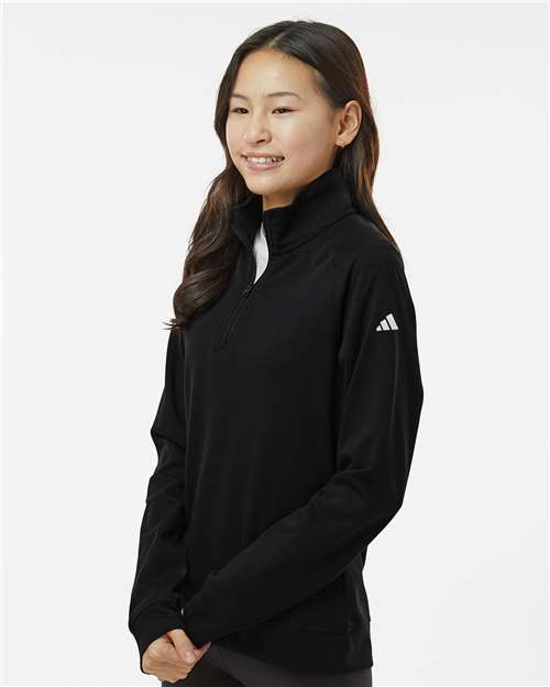 Youth Performance Quarter-Zip Pullover – On Model – Side