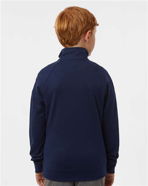 Youth Performance Quarter-Zip Pullover – On Model – Back