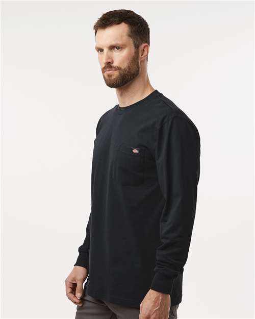 Men's Tall Traditional Heavyweight Long Sleeve T-Shirt – On Model – Side