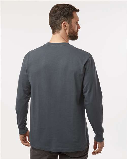 Men's Tall Traditional Heavyweight Long Sleeve T-Shirt – On Model – Back
