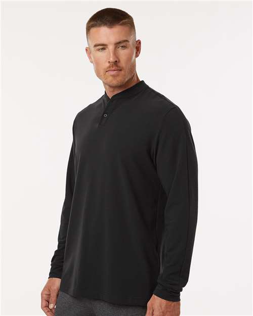 Men's Henley Long Sleeve T-Shirt – On Model – Side