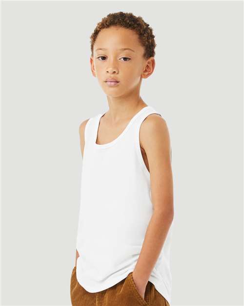 Youth Heather CVC Tank – On Model – Side