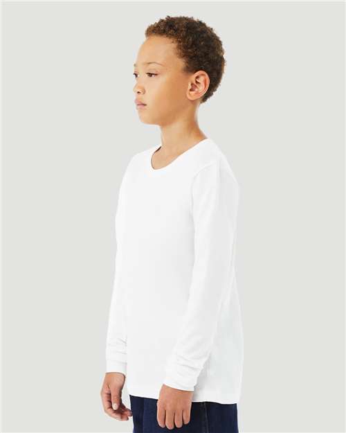 Youth Triblend Long Sleeve Tee – On Model – Side