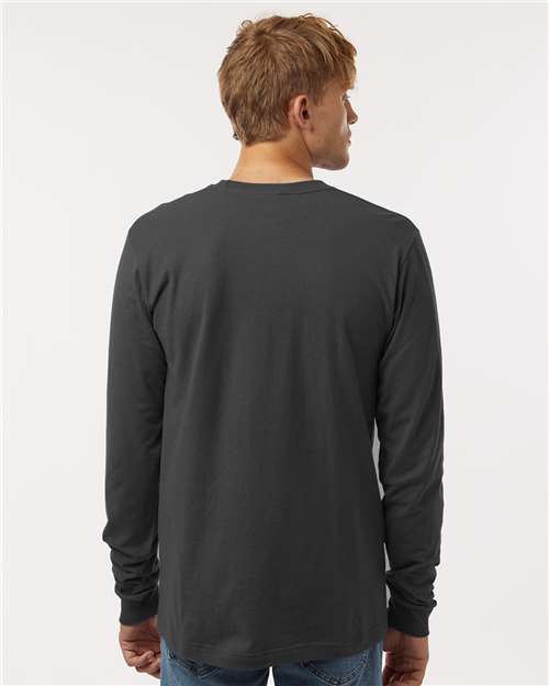 Unisex Fine Jersey Long Sleeve T-Shirt – On Model – Back