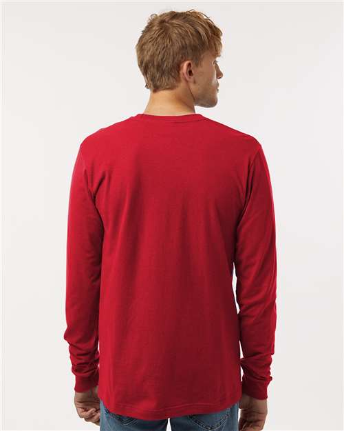 Unisex Fine Jersey Long Sleeve T-Shirt – On Model – Back