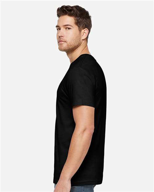 Unisex Eco Jersey Tee – On Model – Side