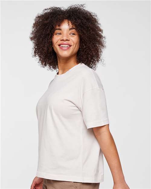 Unisex Boxy Jersey Tee – On Model – Side