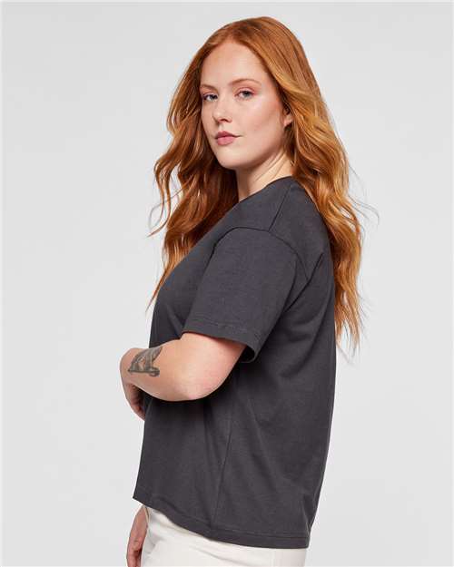 Unisex Boxy Jersey Tee – On Model – Side
