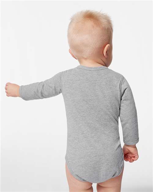 Infant Fine Jersey Long Sleeve Bodysuit – On Model – Back