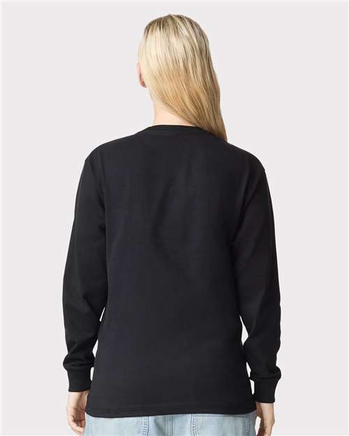 Unisex Super Heavyweight Long Sleeve Pocket Tee – On Model – Back