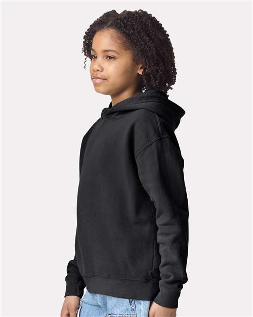 Youth Garment-Dyed Lightweight Hooded Sweatshirt – On Model – Side