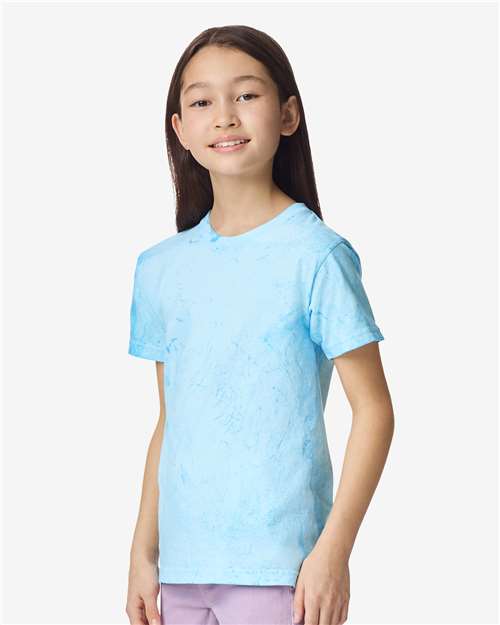 Youth Colorblast™ Heavyweight T-Shirt – On Model – Side
