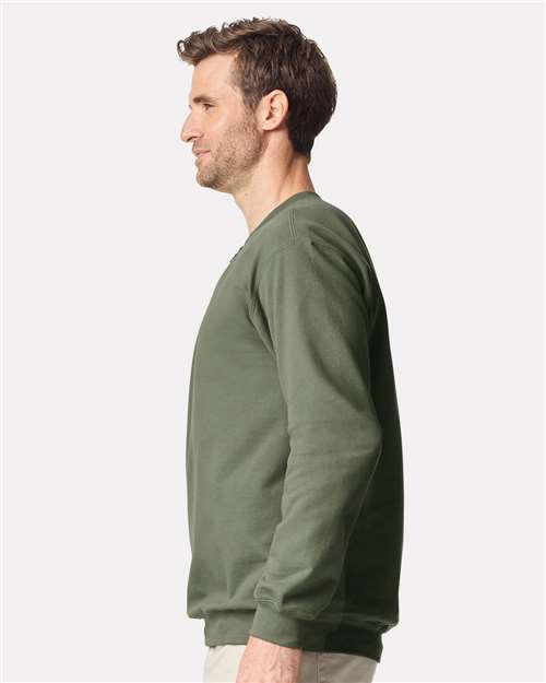 Unisex Softstyle® Midweight Quarter-Zip Sweatshirt – On Model – Side