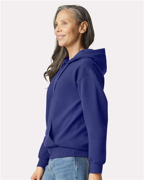 Unisex Softstyle® Midweight Hooded Sweatshirt – On Model – Side